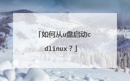 如何从u盘启动cdlinux?