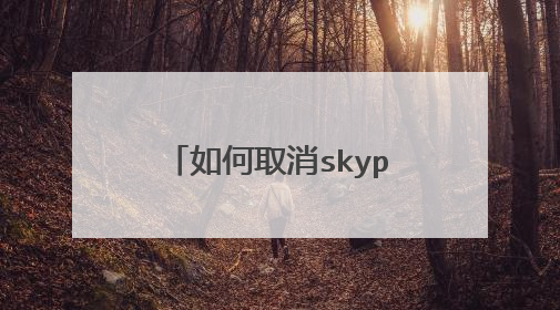 如何取消skype开机自动启动