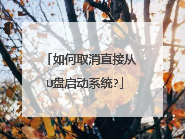 如何取消直接从U盘启动系统?