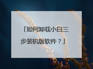 如何卸载小白三步装机版软件?