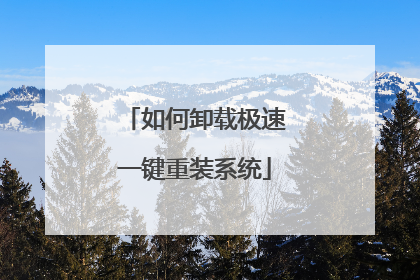 如何卸载极速一键重装系统