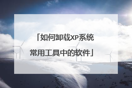 如何卸载XP系统常用工具中的软件