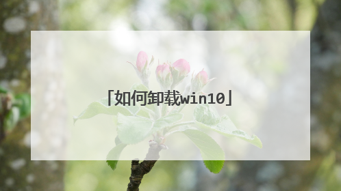 如何卸载win10
