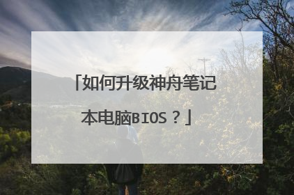 如何升级神舟笔记本电脑BIOS?