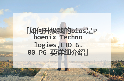 如何升级我的bios是Phoenix Technologies,LTD 6.00 PG 要详细介绍
