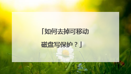 如何去掉可移动磁盘写保护?