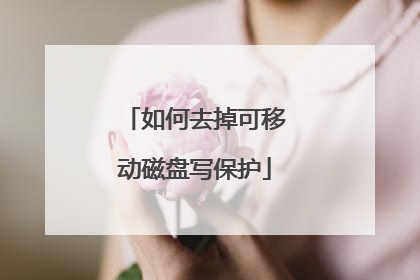 如何去掉可移动磁盘写保护