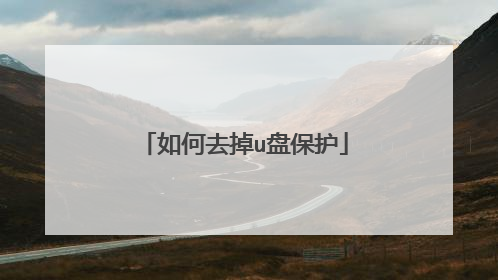 如何去掉u盘保护