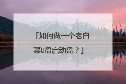 如何做一个老白菜U盘启动盘？