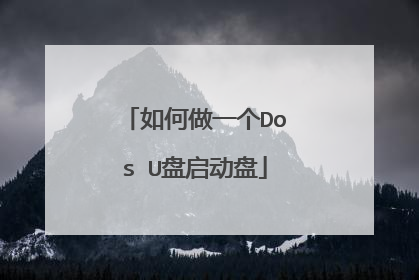 如何做一个Dos U盘启动盘