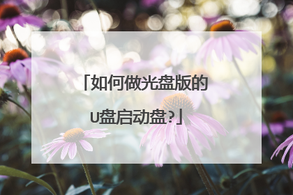 如何做光盘版的U盘启动盘?