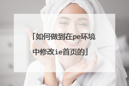 如何做到在pe环境中修改ie首页的