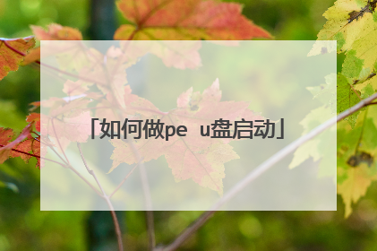 如何做pe u盘启动