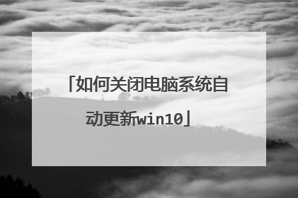 如何关闭电脑系统自动更新win10