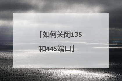 如何关闭135和445端口