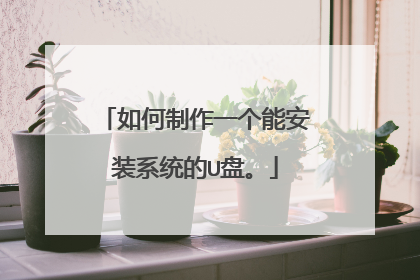 如何制作一个能安装系统的U盘。