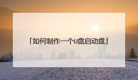 如何制作一个U盘启动盘