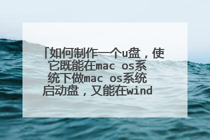 如何制作一个u盘,使它既能在mac os系统下做mac os系统启动盘,又能在windows系统下