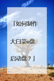 如何制作大白菜u盘启动盘？