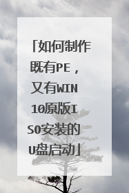 如何制作既有PE，又有WIN10原版ISO安装的U盘启动