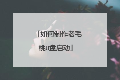 如何制作老毛桃U盘启动
