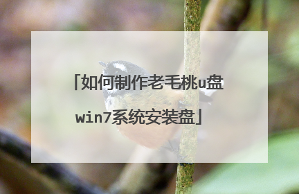 如何制作老毛桃u盘win7系统安装盘