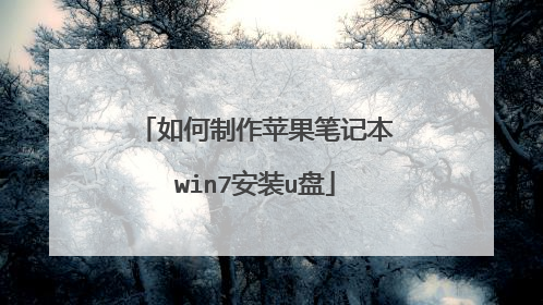 如何制作苹果笔记本win7安装u盘
