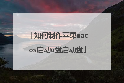 如何制作苹果mac os启动u盘启动盘