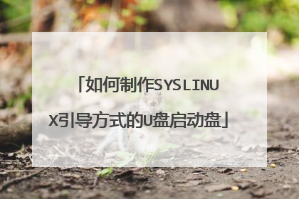 如何制作SYSLINUX引导方式的U盘启动盘