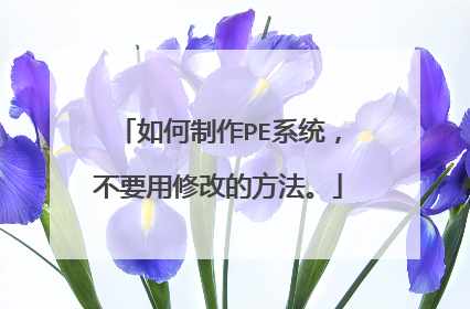 如何制作PE系统,不要用修改的方法。