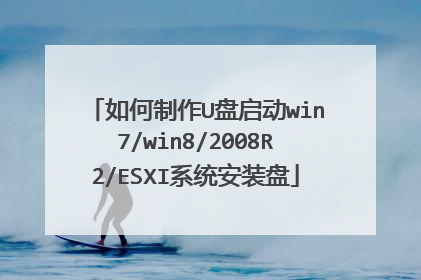 如何制作U盘启动win7/win8/2008R2/ESXI系统安装盘