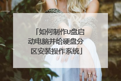 如何制作U盘启动电脑并给硬盘分区安装操作系统