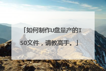 如何制作U盘量产的ISO文件,请教高手。