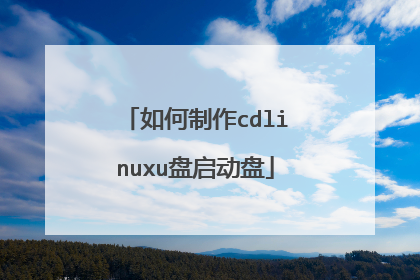如何制作cdlinuxu盘启动盘