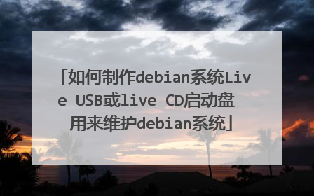 如何制作debian系统Live USB或live CD启动盘 用来维护debian系统