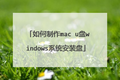 如何制作mac u盘windows系统安装盘