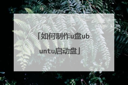 如何制作u盘ubuntu启动盘