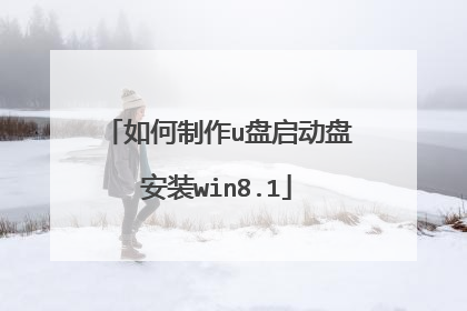 如何制作u盘启动盘安装win8.1