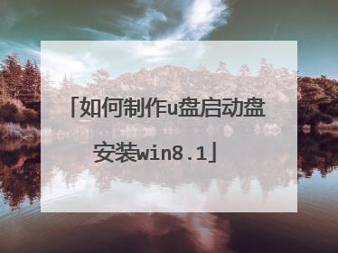 如何制作u盘启动盘安装win8.1