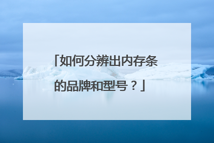 如何分辨出内存条的品牌和型号?