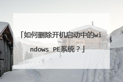 如何删除开机启动中的windows PE系统？