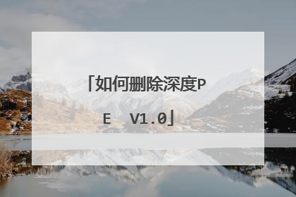 如何删除深度PE  V1.0