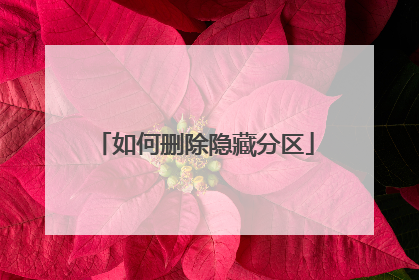如何删除隐藏分区