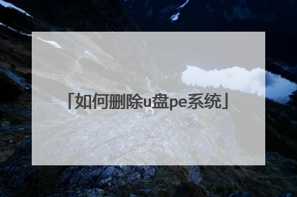如何删除u盘pe系统