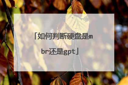 如何判断硬盘是mbr还是gpt