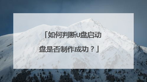 如何判断U盘启动盘是否制作成功?