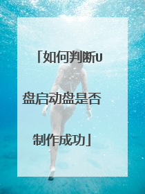 如何判断U盘启动盘是否制作成功