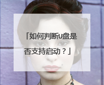 如何判断U盘是否支持启动?