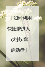 如何利用快捷键进入u大侠u盘启动盘