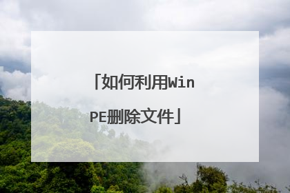 如何利用WinPE删除文件